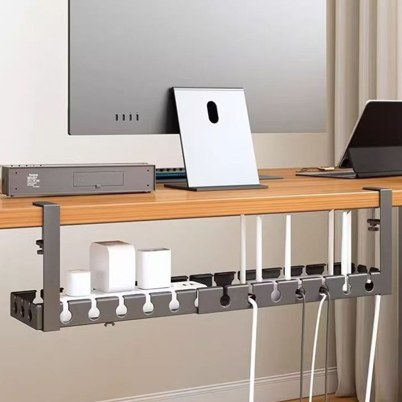 Home Office Work Table - ภายใต้ตารางสายOrganizerไม่มีเจาะซ็อกเก็ตRouterสายไฟRackปรับการจัดการสายเคเบิลผู้ถือHome Office Supplies