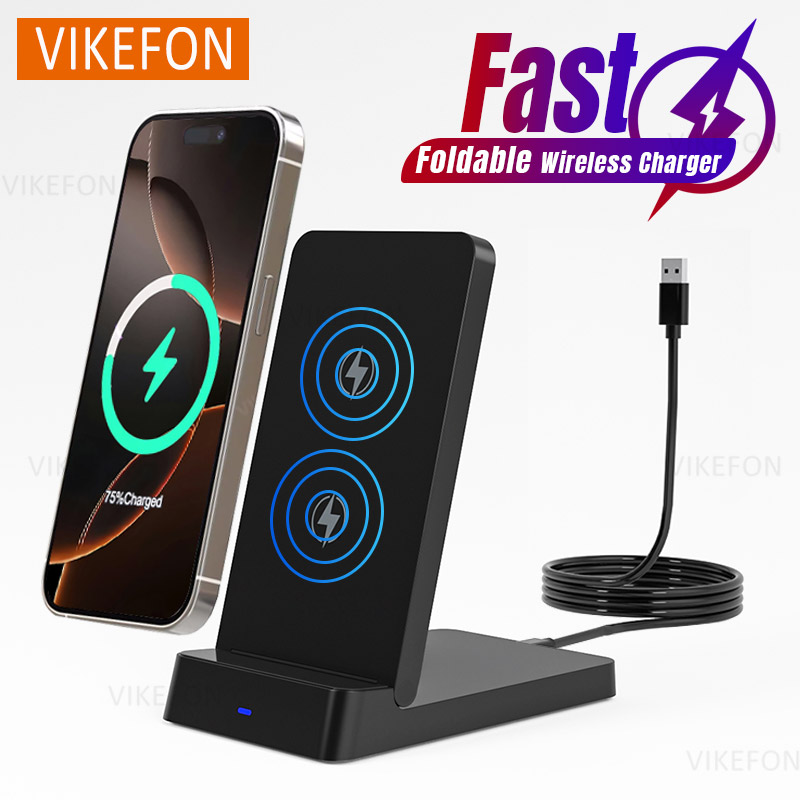 Desk Charging Station - Wireless Charger โทรศัพท์เดสก์ท็อปพับสําหรับ iPhone 16 15