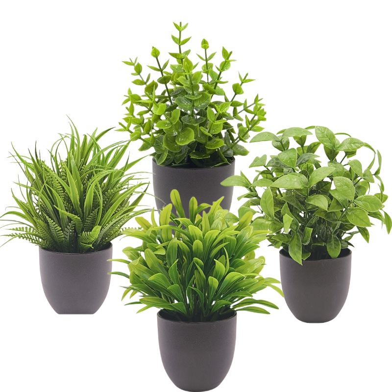 Home Office Simulator - ต้นไม้จำลองสีเขียว บอนไซ ของตกแต่งภายในสำนักงานข้ามพรมแดน สำหรับถ่ายภาพ ต้นไม้กระถางขนาดเล็ก ดอกไม้จำลอง