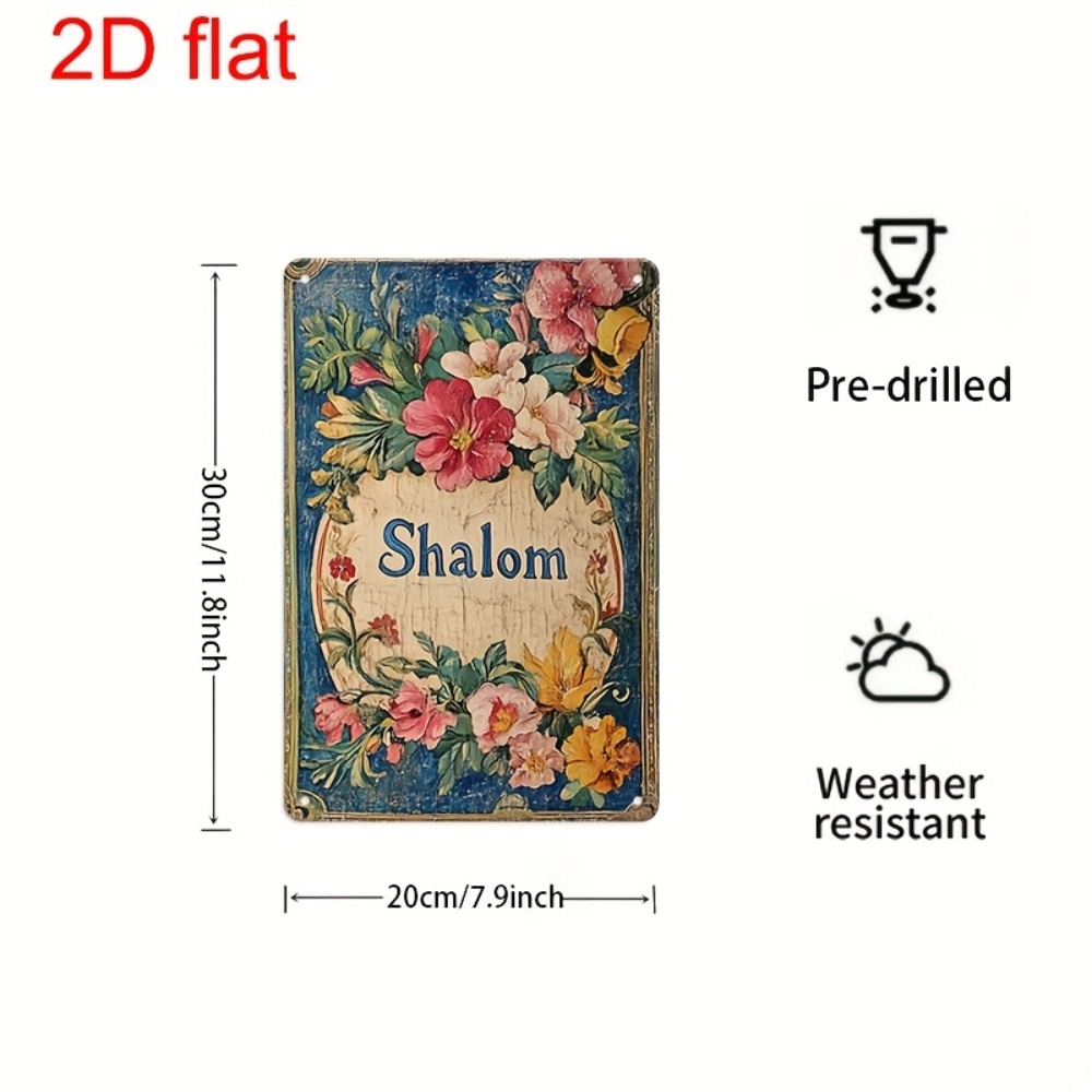 Home Office Decor - CIFBUY ป้ายโลหะอลูมิเนียมลายดอกไม้สไตล์วินเทจ ขนาด 8x8 นิ้ว กันน้ำ