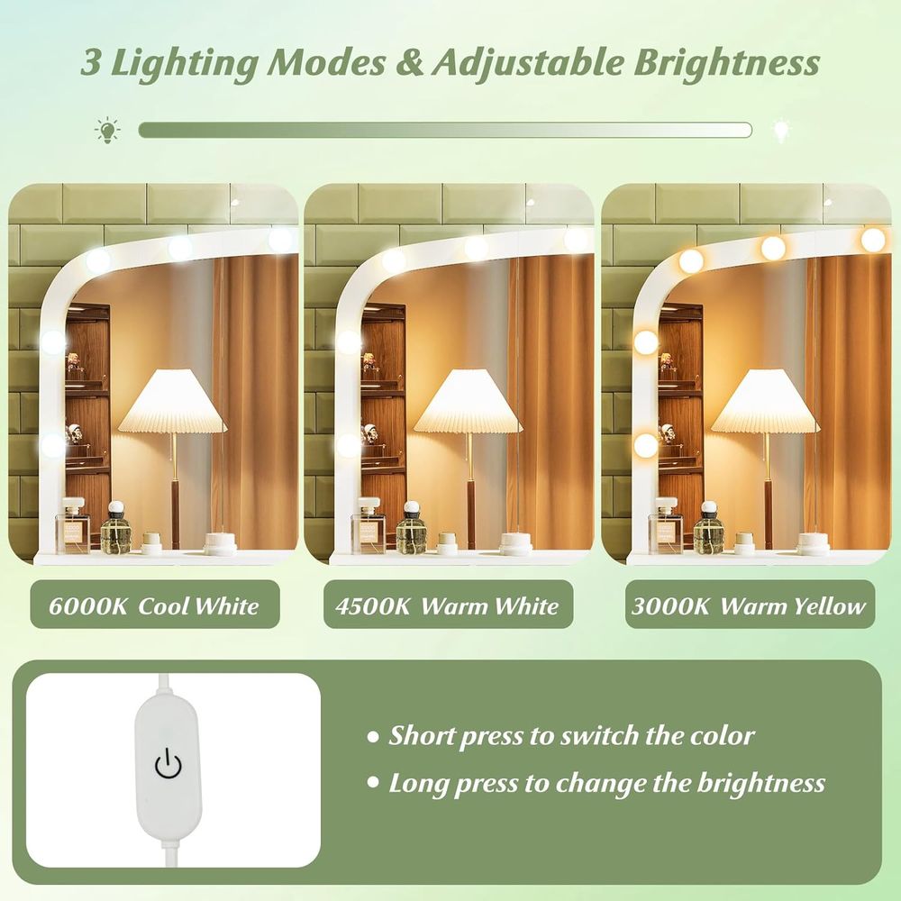 โต๊ะเครื่องแป้งกระจกโค้งขนาดให - Desk Charging Station บทวิจารณ์และราคา