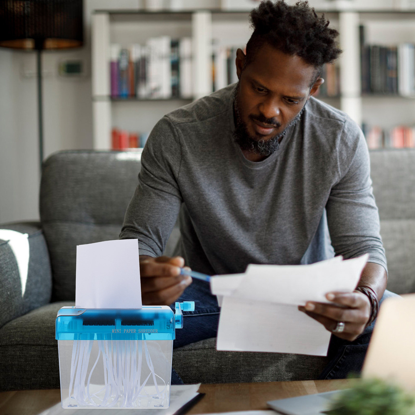 เครื่องทำลายเอกสารแบบมือหมุนขน - Home Office Paper Shredder บทวิจารณ์และราคา