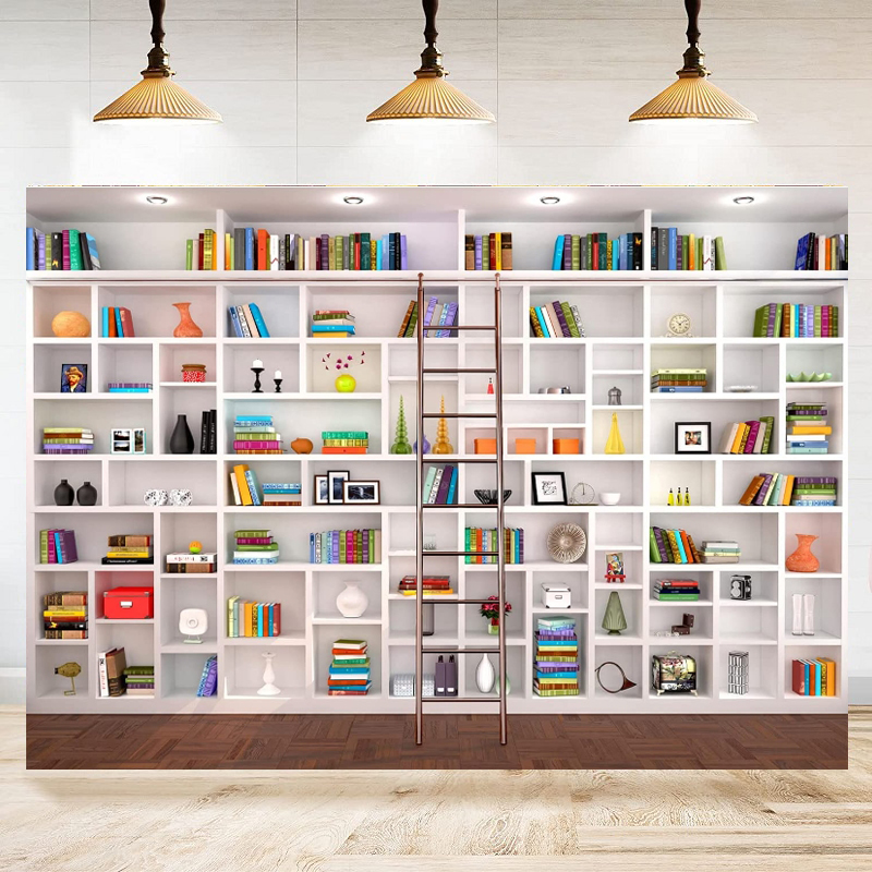 ฉากหลังถ่ายภาพชั้นวางหนังสือสี - Home Office Zoom Background Free บทวิจารณ์และราคา