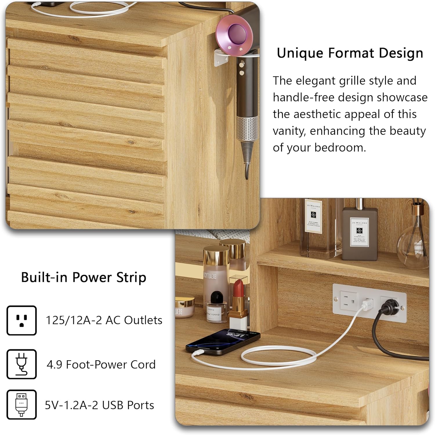 ชุดโต๊ะเครื่องแป้งในห้องนอน ทำ - Desk Charging Station บทวิจารณ์และราคา