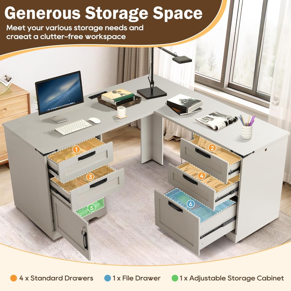 โต๊ะทำงานผู้บริหารรูปตัว L ขนา - Desk Charging Station บทวิจารณ์และราคา