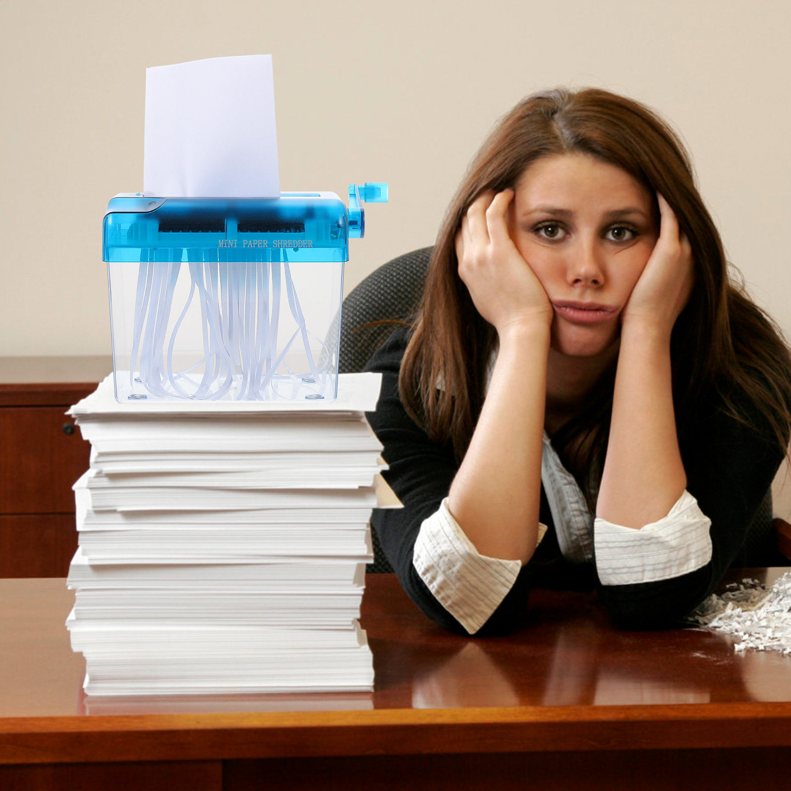 เครื่องทำลายเอกสารแบบมือหมุนขน - Home Office Paper Shredder บทวิจารณ์และราคา