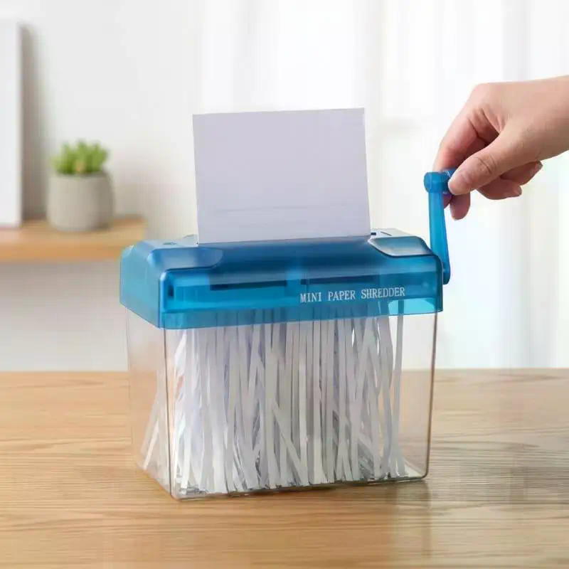 เครื่องทำลายเอกสารแบบมือหมุนขน - Home Office Paper Shredder บทวิจารณ์และราคา