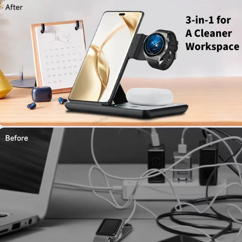 แท่นชาร์จไร้สายแบบพับได้ 3 in  - Desk Charging Station บทวิจารณ์และราคา