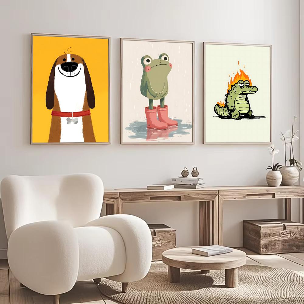 โปสเตอร์ลายการ์ตูนสัตว์น่ารัก  - Home Office Interior Design บทวิจารณ์และราคา