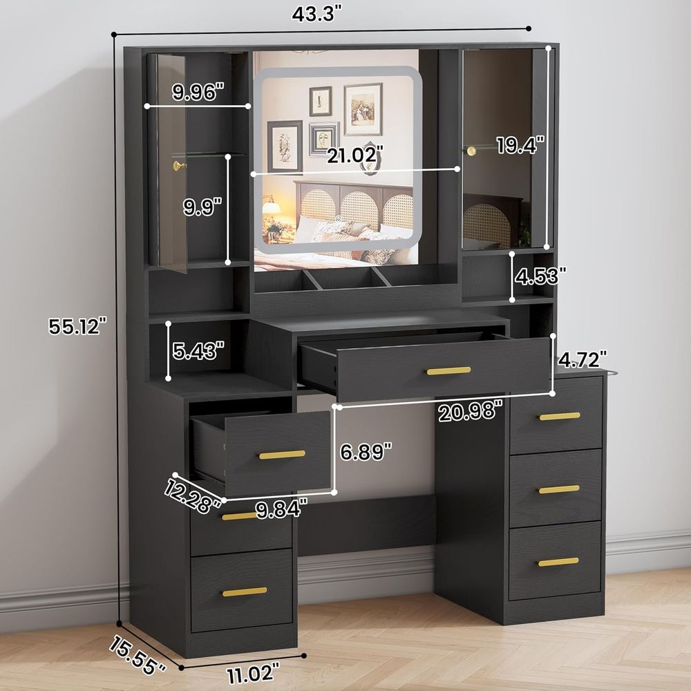 โต๊ะเครื่องแป้งพร้อมลิ้นชัก 7  - Desk Charging Station บทวิจารณ์และราคา