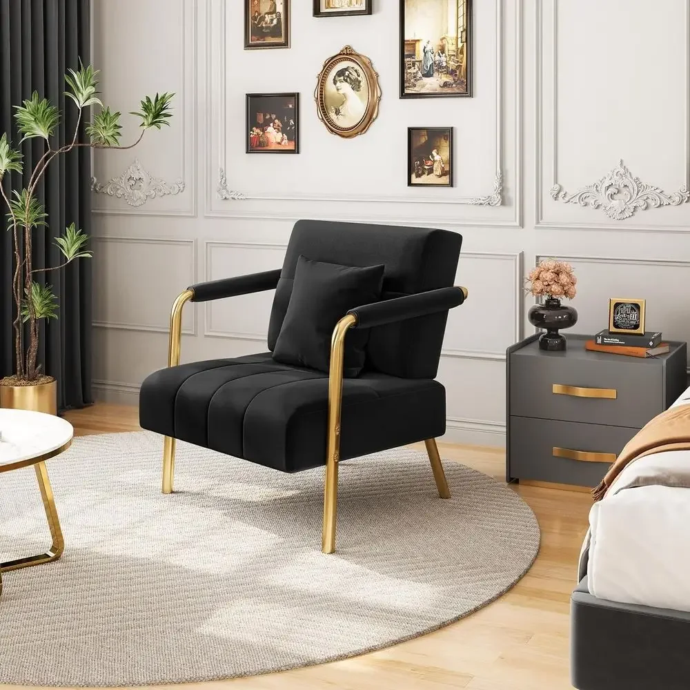 โซฟาผ้ากำมะหยี่สีดำขนาดกว้าง 3 - Home Office With Sofa บทวิจารณ์และราคา