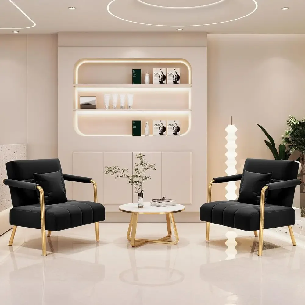 โซฟาผ้ากำมะหยี่สีดำขนาดกว้าง 3 - Home Office With Sofa บทวิจารณ์และราคา