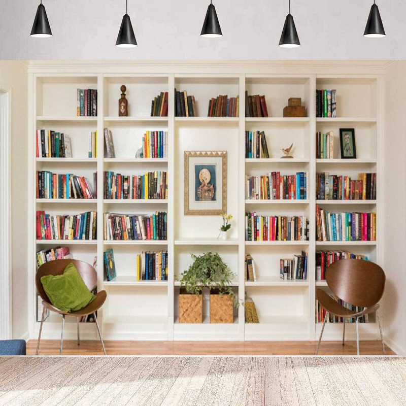ฉากหลังถ่ายภาพชั้นวางหนังสือสี - Home Office Zoom Background Free บทวิจารณ์และราคา
