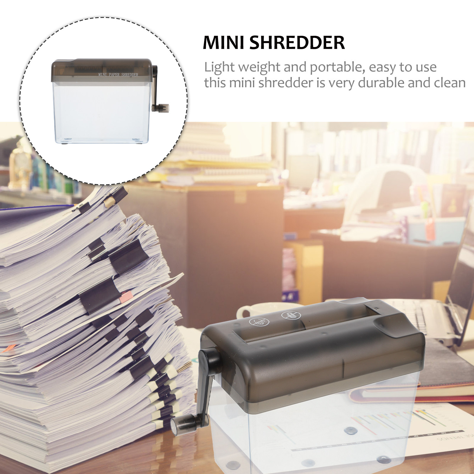 เครื่องทำลายเอกสารแบบมือถือขนา - Home Office Paper Shredder บทวิจารณ์และราคา