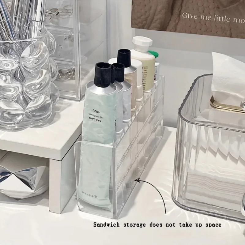 กล่องใส่เครื่องสำอางพลาสติกใส  - Home Office Work Table บทวิจารณ์และราคา