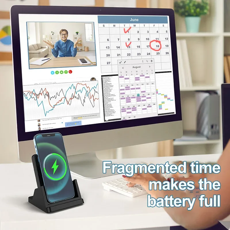 แท่นชาร์จไร้สายแบบตั้งโต๊ะ บาง - Desk Charging Station บทวิจารณ์และราคา