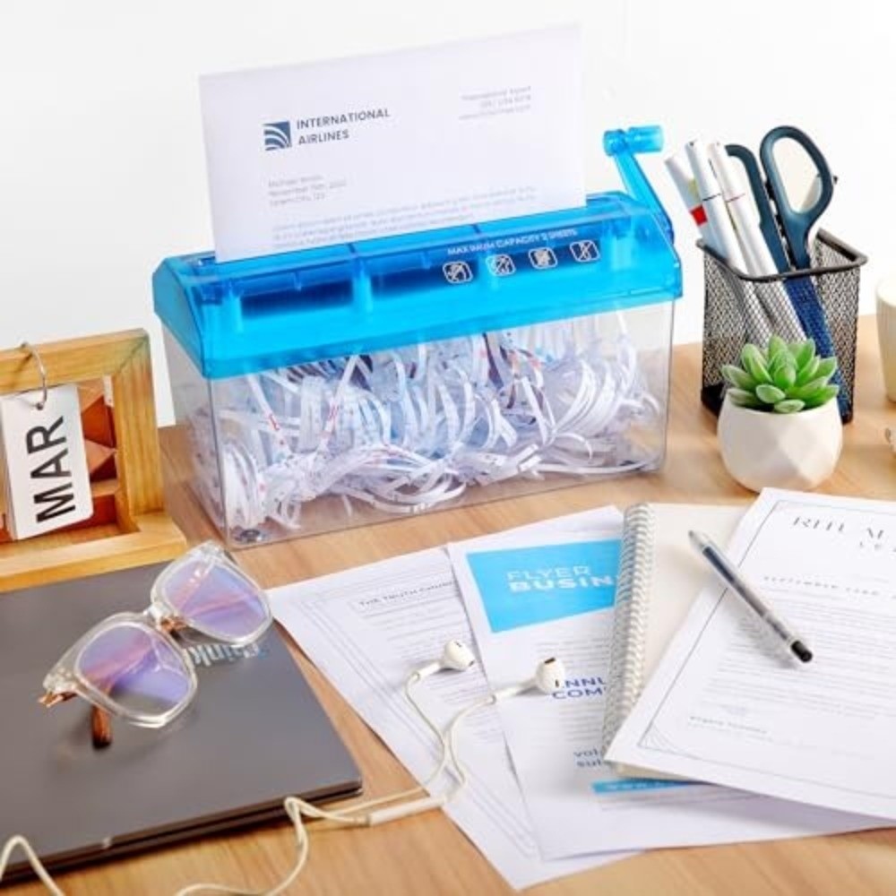 เครื่องทำลายเอกสารแบบมือหมุน A - Home Office Paper Shredder บทวิจารณ์และราคา